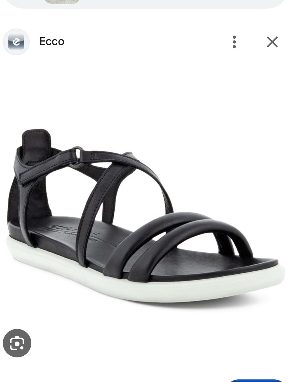ECCO Women's Simpil Cross Strap Ankle Flat Sandal Black Size 9-9.5US 40EU